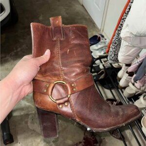 Brown Leather Ankle Boots